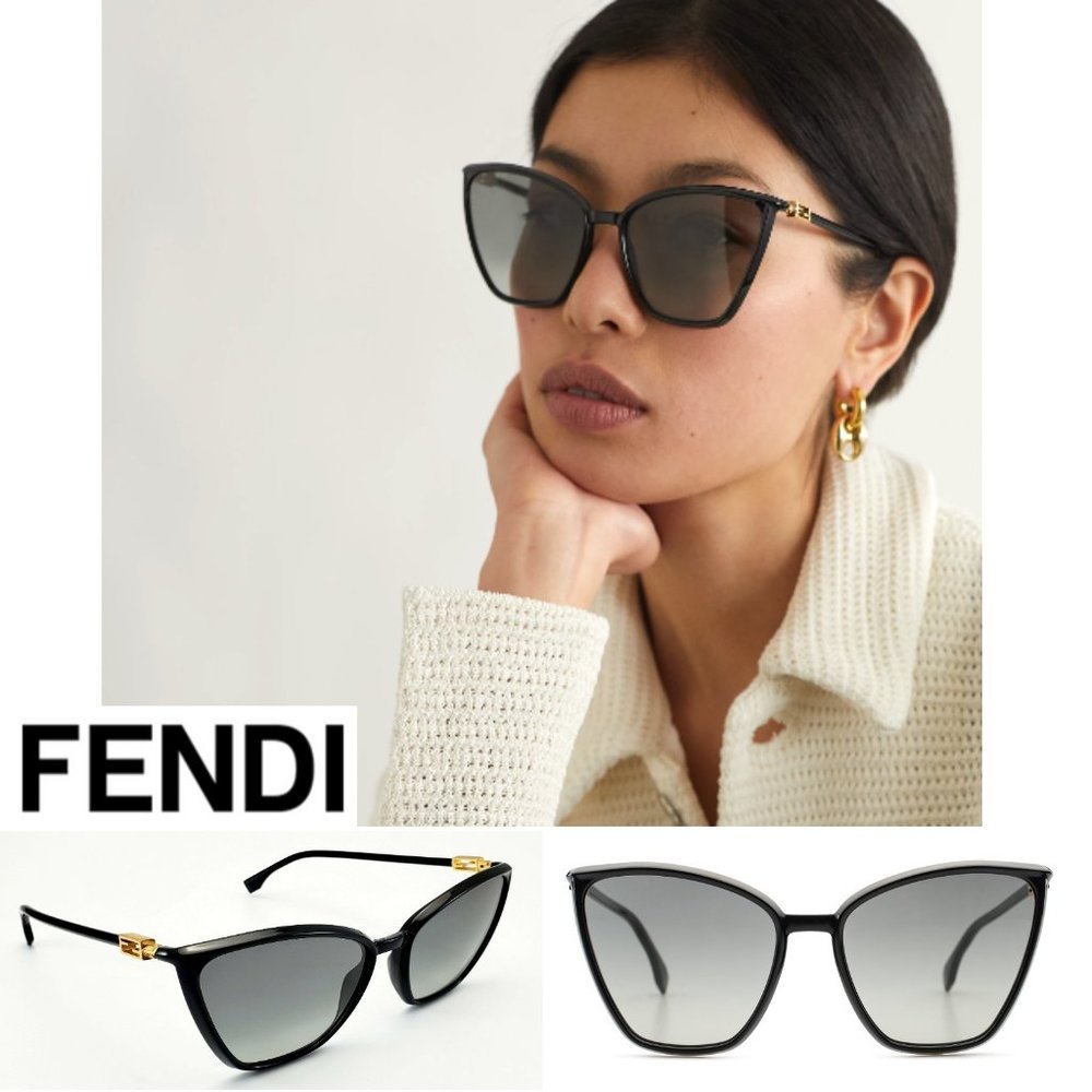 🖤 NEW Fendi Oversized Black Square Sunglasses FF 0433/G/S ✨